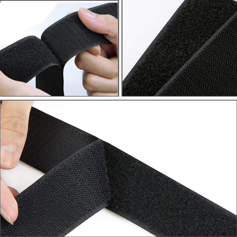 HANFINEE 3/4 Inch Width Sew on Hook and Loop Tape, Non-Adhesive Nylon Fabric Fastener Interlocking Tape for Sewing Crafts DIY,Clothes,Shoes (Black,37ft) - Image 3